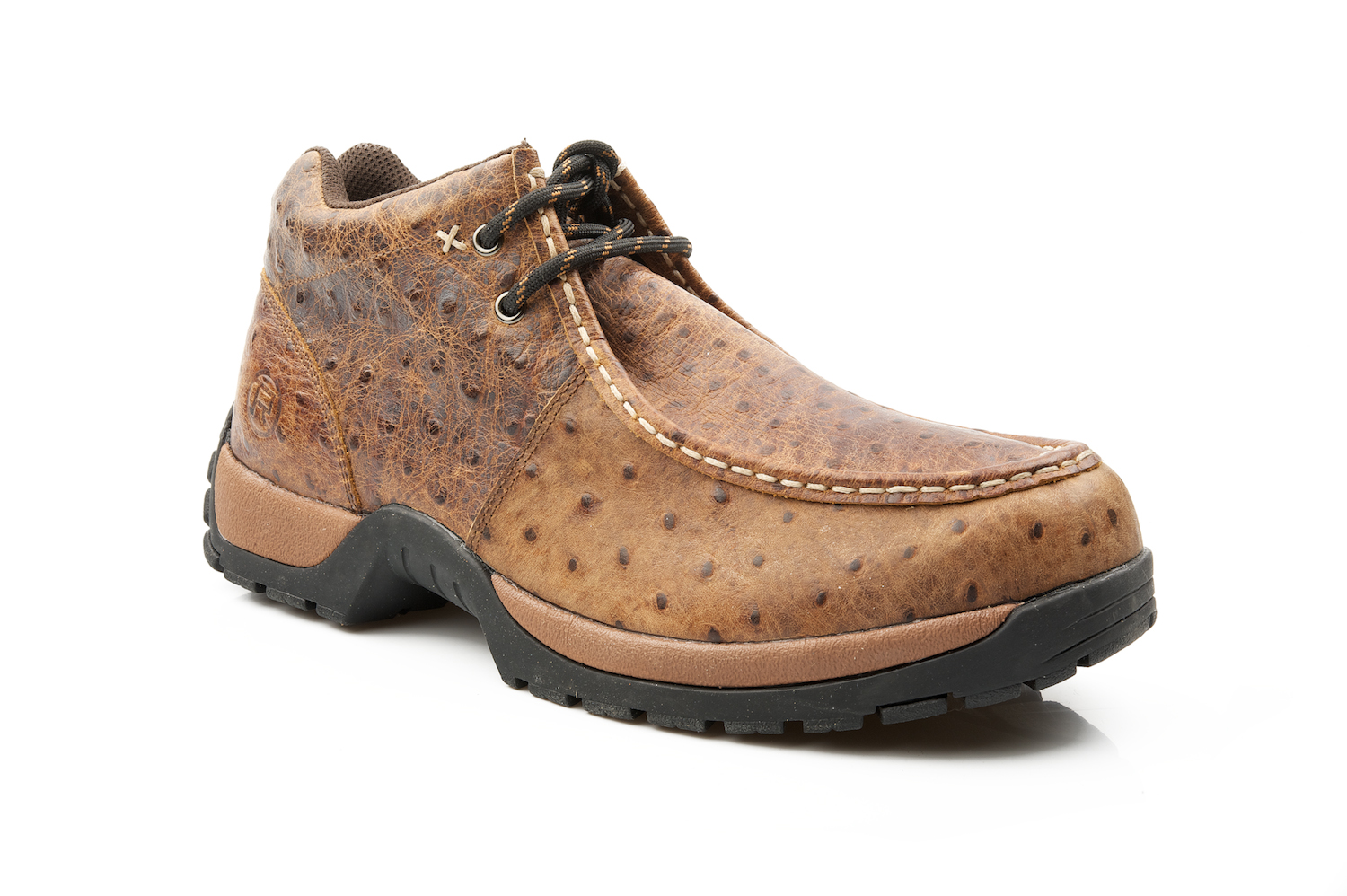 ostrich lace up boots