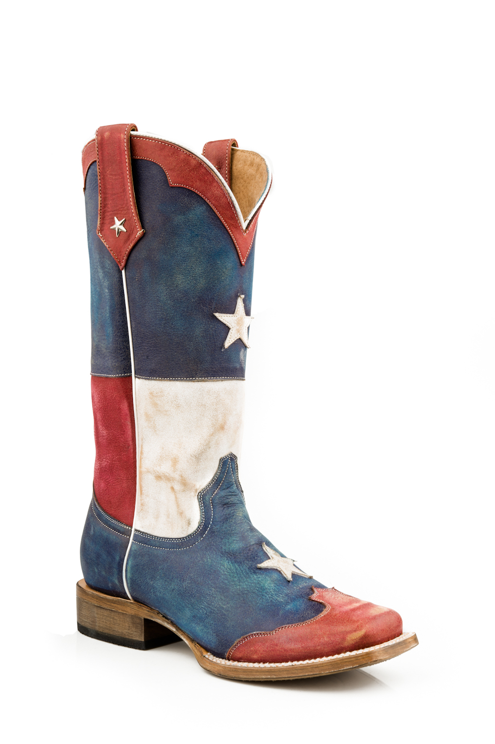 NIB Roper Ladies Boots Americana Texas Star Flag Cowboy Leather Red