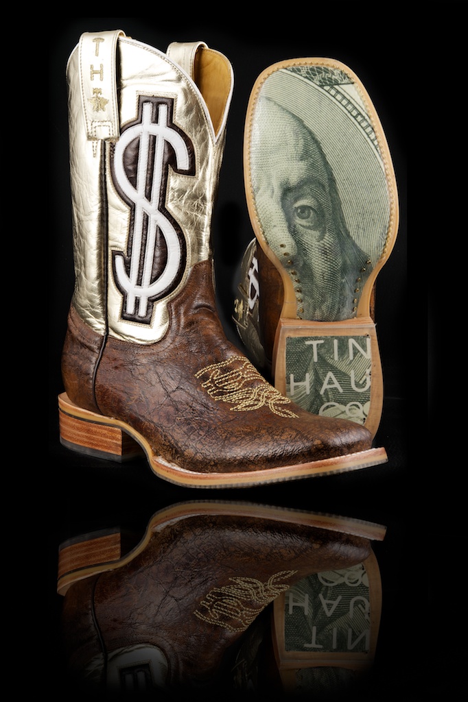 NIB Tin Haul Cowboy Western Womens Brown Gold Digger Leather Cash Money