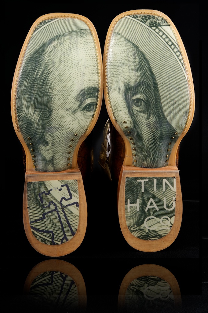 NIB Tin Haul Cowboy Western Womens Brown Gold Digger Leather Cash Money